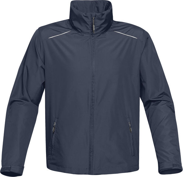 Am image of a Custom STORMTECH MENS NAUTILUS PERFORMANCE SHELL in NAVY!