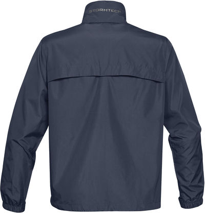Am image of a Custom STORMTECH MENS NAUTILUS PERFORMANCE SHELL in NAVY!
