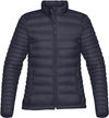 Am image of a Custom Stormtech Womens Basecamp Thermal Jacket in NAVY!