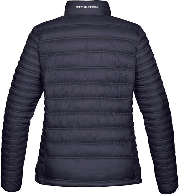 Am image of a Custom Stormtech Womens Basecamp Thermal Jacket in NAVY!