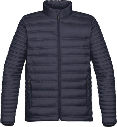 Am image of a Custom Stormtech Mens Basecamp Thermal Jacket in NAVY!