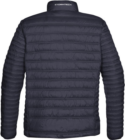 Am image of a Custom Stormtech Mens Basecamp Thermal Jacket in NAVY!