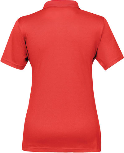 Am image of a Custom STORMTECH WOMENS ECLIPSE H2X DRY PIQUE POLO in BRIGHT RED!