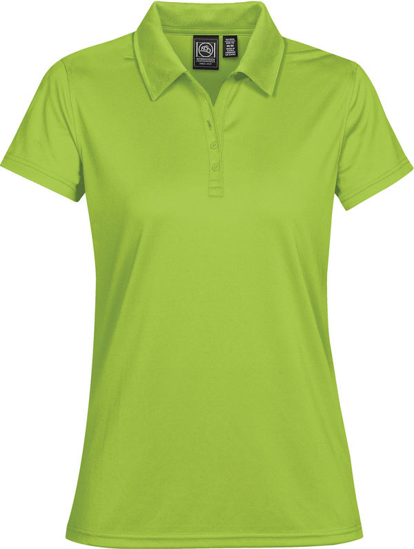 Am image of a Custom STORMTECH WOMENS ECLIPSE H2X DRY PIQUE POLO in KIWI!