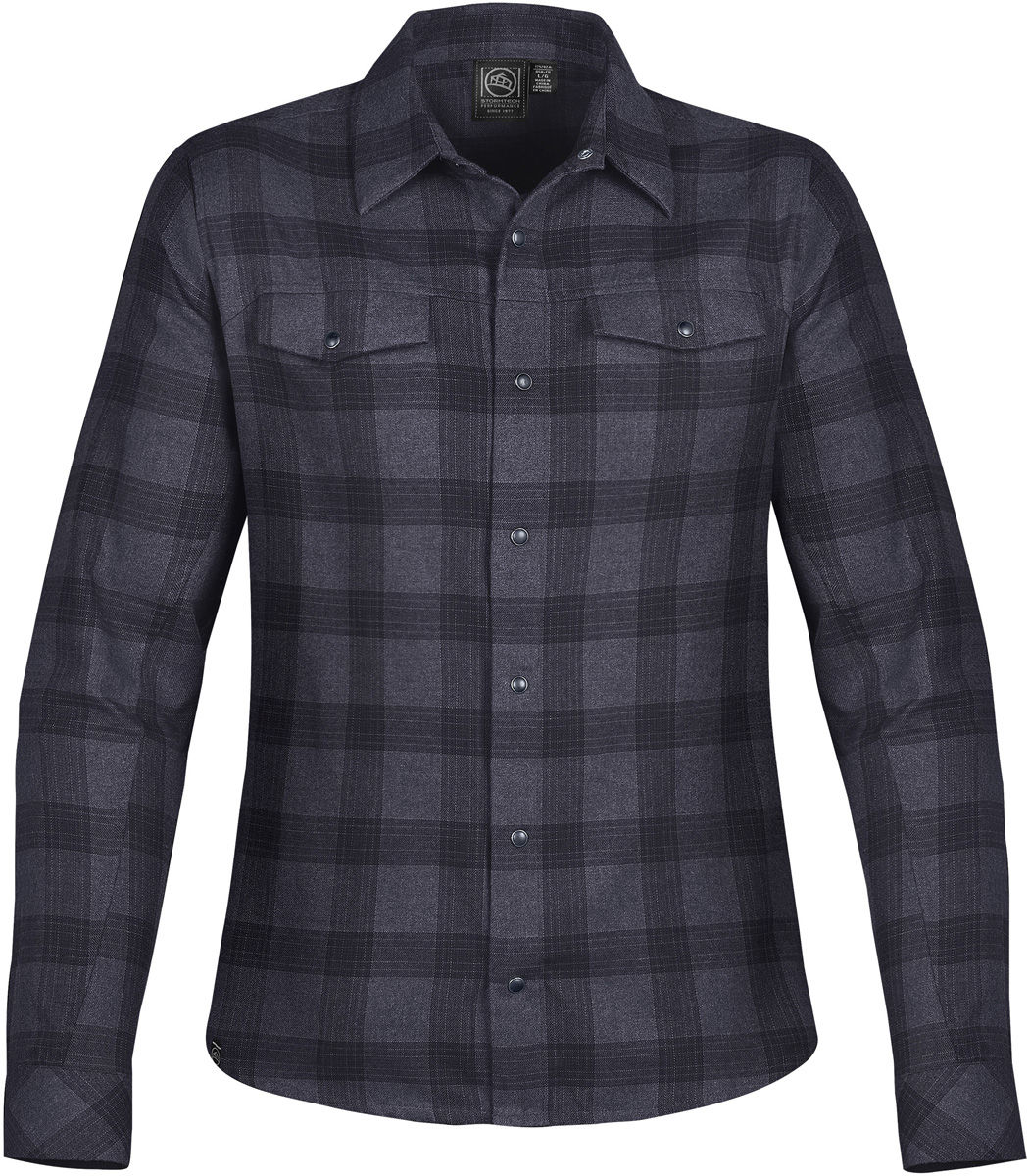 Stormtech Womens Logan Snap Front Shirt in Carbon Plaid
