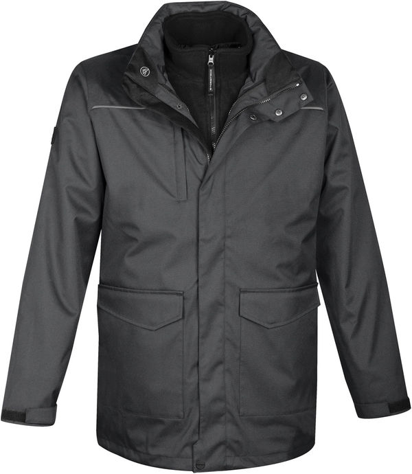 Am image of a Custom Stormtech Mens Vertex HD 3 in 1 System Parka in GRANITE!