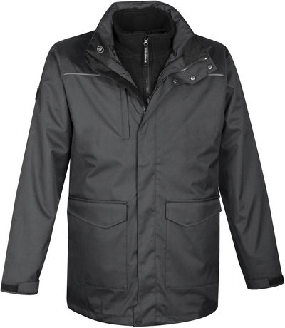 Am image of a Custom Stormtech Mens Vertex HD 3 in 1 System Parka in GRANITE!