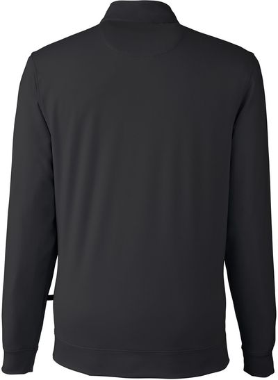 Am image of a Custom Swannies Golf Mens McKinnon Quarter Zip in Black/Marine!
