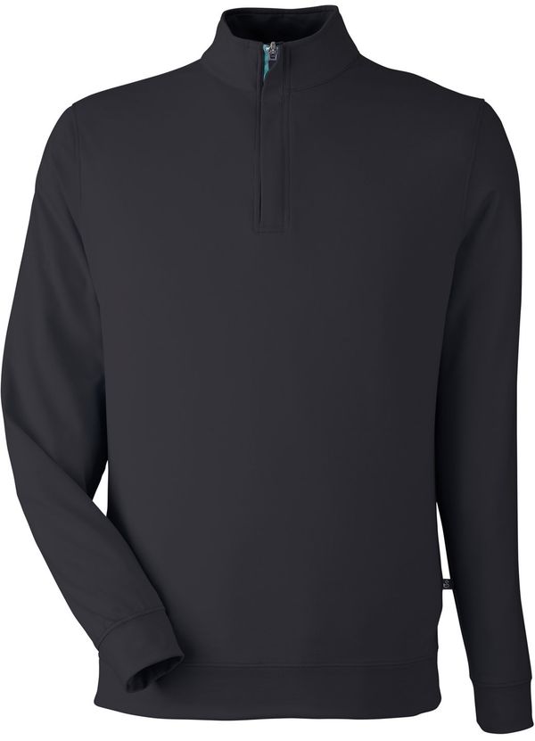 Am image of a Custom Swannies Golf Mens McKinnon Quarter Zip in Black/Marine!