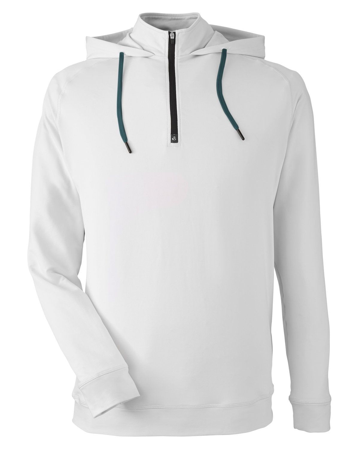 Swannies Golf Mens Vandyke Quarter Zip Hooded Sweatshirt in Glacier/Marine