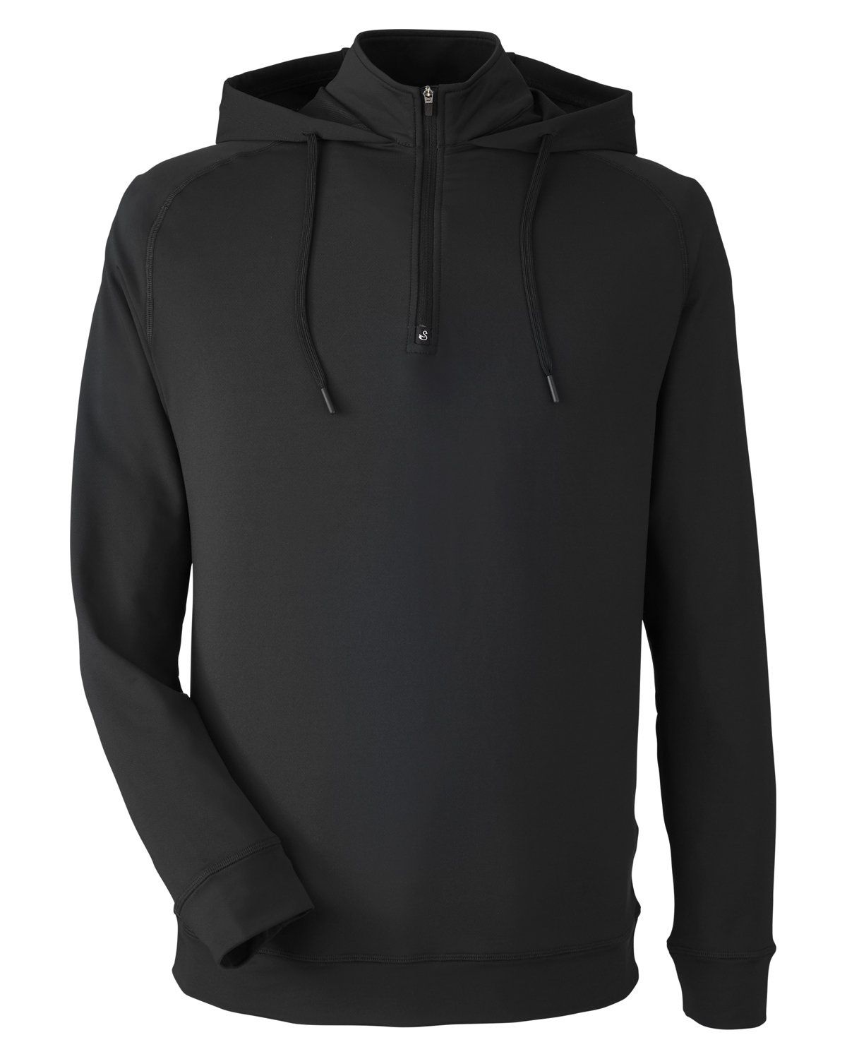 Swannies Golf Mens Vandyke Quarter Zip Hooded Sweatshirt in Black