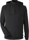 Am image of a Custom Swannies Golf Mens Vandyke Quarter Zip Hooded Sweatshirt in Black!