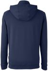 Am image of a Custom Swannies Golf Mens Vandyke Quarter Zip Hooded Sweatshirt in Navy!