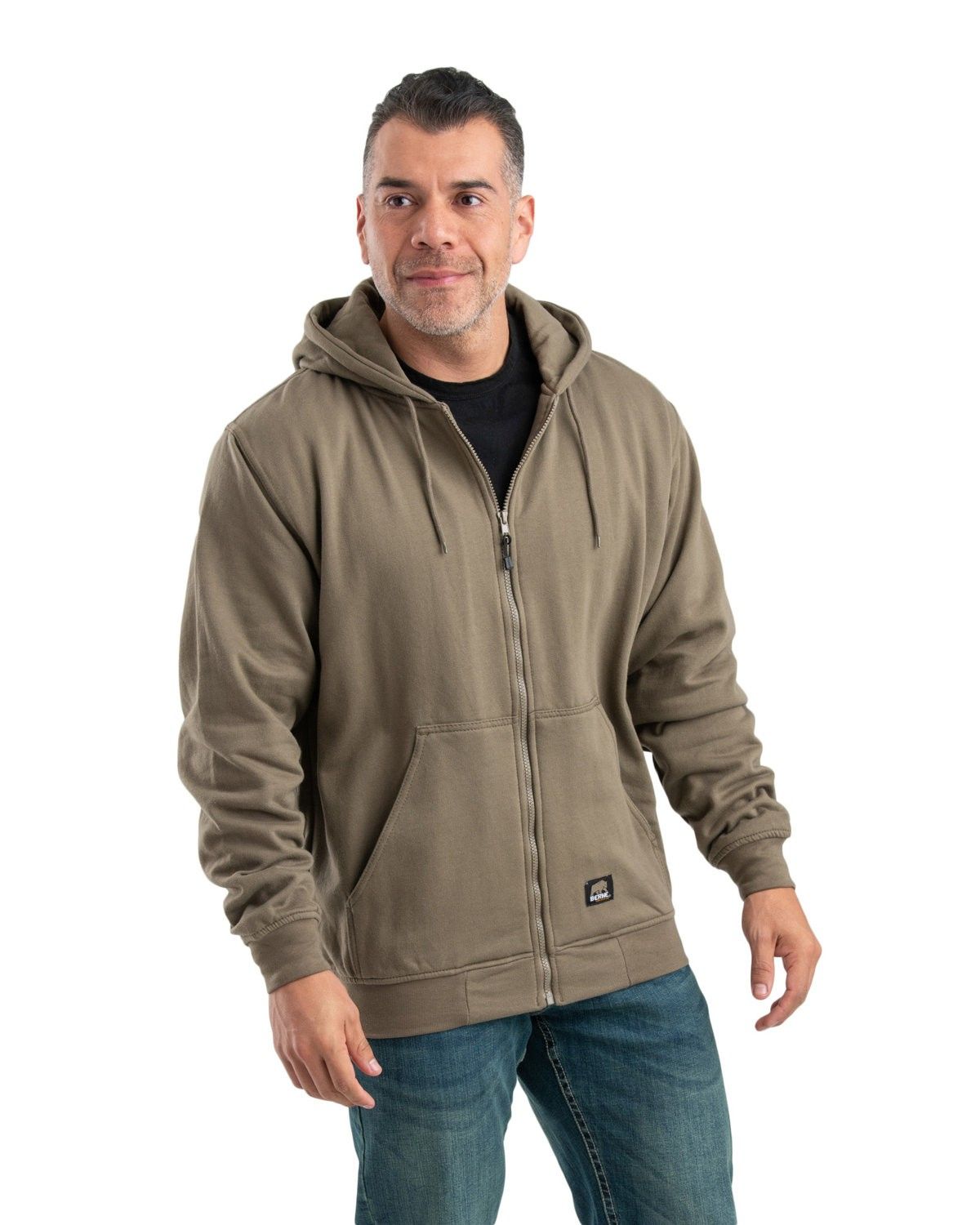 Berne Men's Berne Heritage Thermal Lined Sweatshirt in Alpine Green
