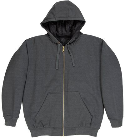 Am image of a Custom Berne Mens Glacier Hooded Full Zip Hooded Jacket in Graphite!