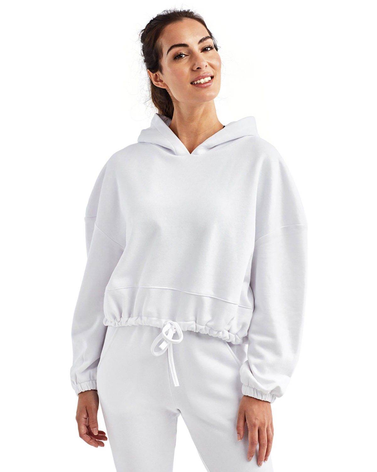 TriDri Ladies Maria Cropped Hoodie in WHITE