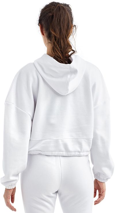 Am image of a Custom TriDri Ladies Maria Cropped Hoodie in WHITE!