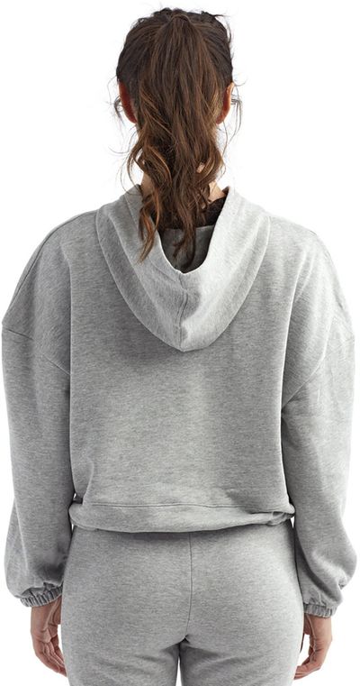 Am image of a Custom TriDri Ladies Maria Cropped Hoodie in HEATHER GREY!