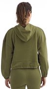 Am image of a Custom TriDri Ladies Maria Cropped Hoodie in OLIVE!