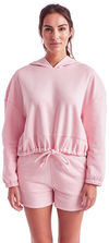 Am image of a Custom TriDri Ladies Maria Cropped Hoodie in Light Pink!
