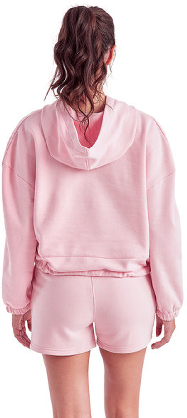 Am image of a Custom TriDri Ladies Maria Cropped Hoodie in Light Pink!