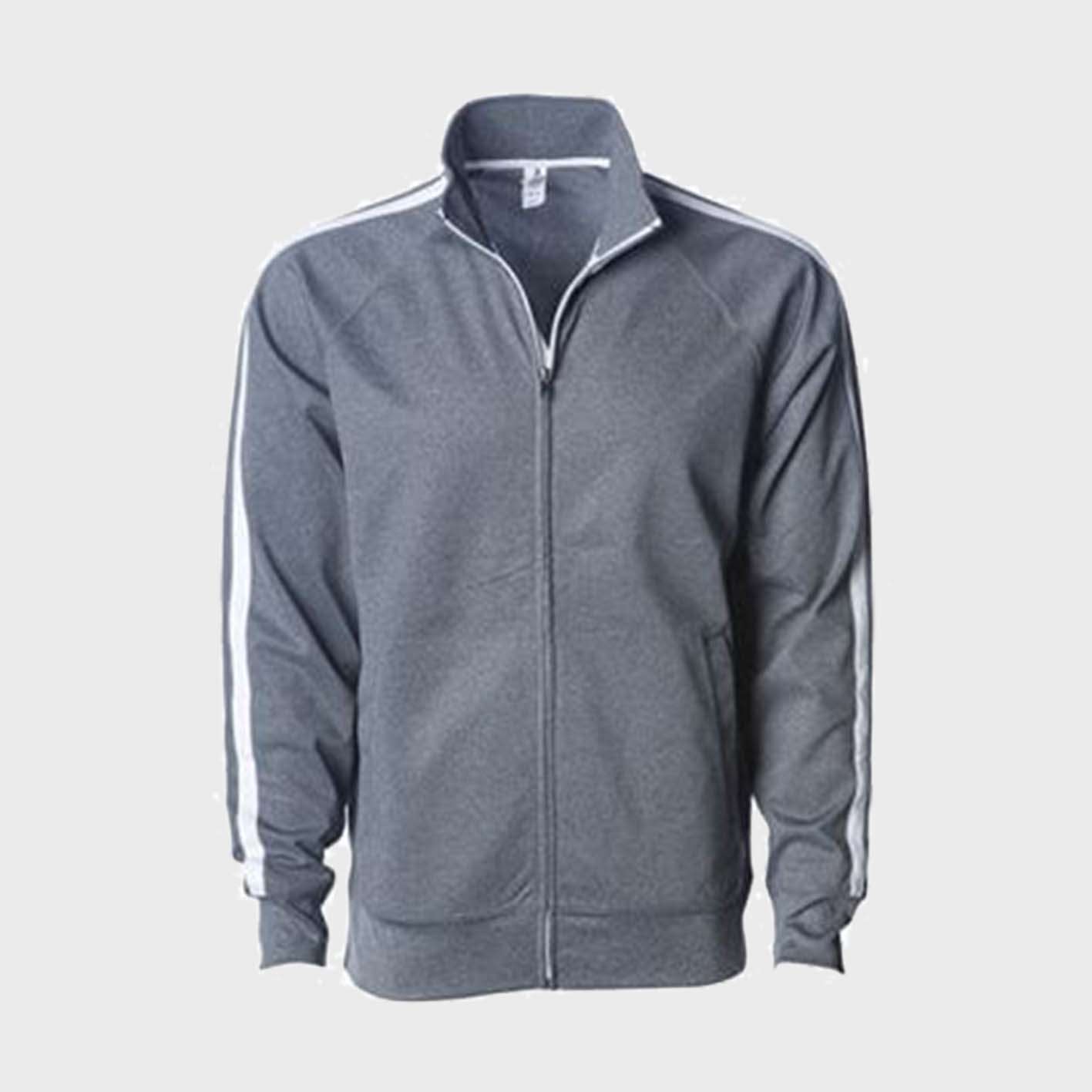 An image of track jackets that you can screen print or embroider on.