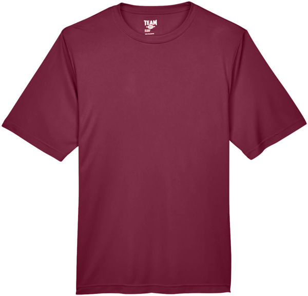 Am image of a Custom Team 365 Men's Zone Performance T Shirt in Sport Maroon!
