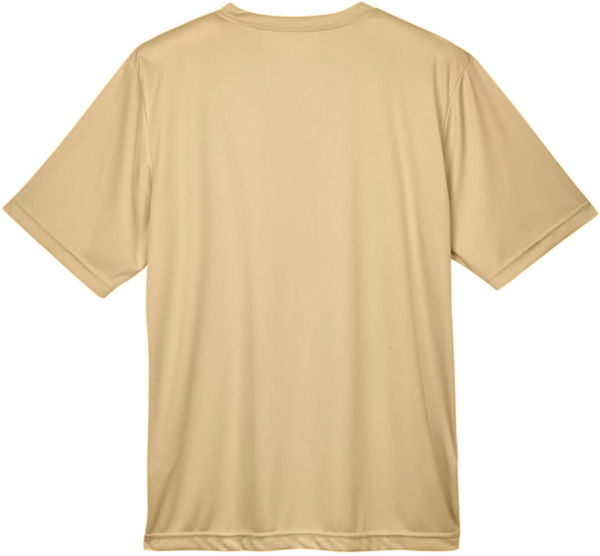 Am image of a Custom Team 365 Men's Zone Performance T Shirt in Sport Vegas Gold!