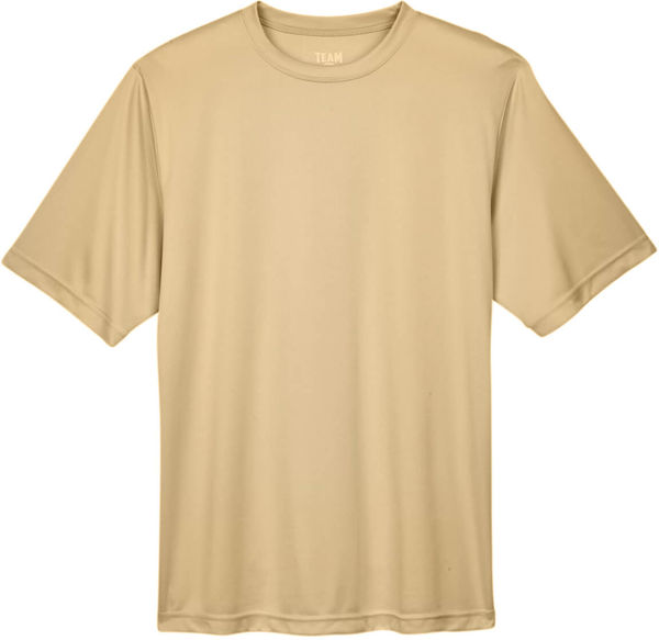 Am image of a Custom Team 365 Men's Zone Performance T Shirt in Sport Vegas Gold!
