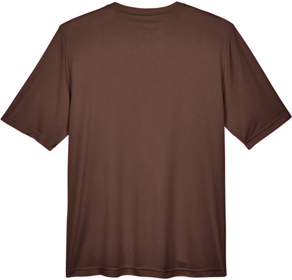 Am image of a Custom Team 365 Men's Zone Performance T Shirt in Sport Dark Brown!