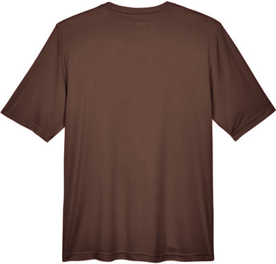 Am image of a Custom Team 365 Men's Zone Performance T Shirt in Sport Dark Brown!