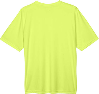 Am image of a Custom Team 365 Men's Zone Performance T Shirt in Safety Yellow!