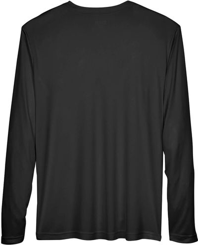 Am image of a Custom Team 365 Men's Zone Performance Long Sleeve T Shirt in Black!
