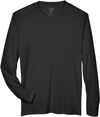 Am image of a Custom Team 365 Men's Zone Performance Long Sleeve T Shirt in Black!