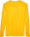 Am image of a Custom Team 365 Men's Zone Performance Long Sleeve T Shirt in Athletic Gold!