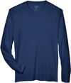 Am image of a Custom Team 365 Men's Zone Performance Long Sleeve T Shirt in Sport Dark Navy!
