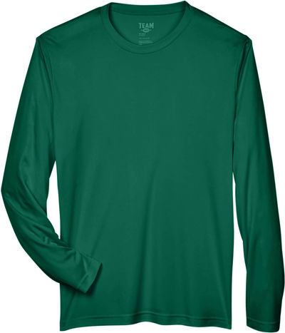 Am image of a Custom Team 365 Men's Zone Performance Long Sleeve T Shirt in Sport Forest!