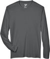 Am image of a Custom Team 365 Men's Zone Performance Long Sleeve T Shirt in Sport Graphite!