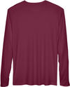 Am image of a Custom Team 365 Men's Zone Performance Long Sleeve T Shirt in Sport Maroon!