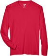 Am image of a Custom Team 365 Men's Zone Performance Long Sleeve T Shirt in Sport Red!