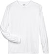 Am image of a Custom Team 365 Men's Zone Performance Long Sleeve T Shirt in White!