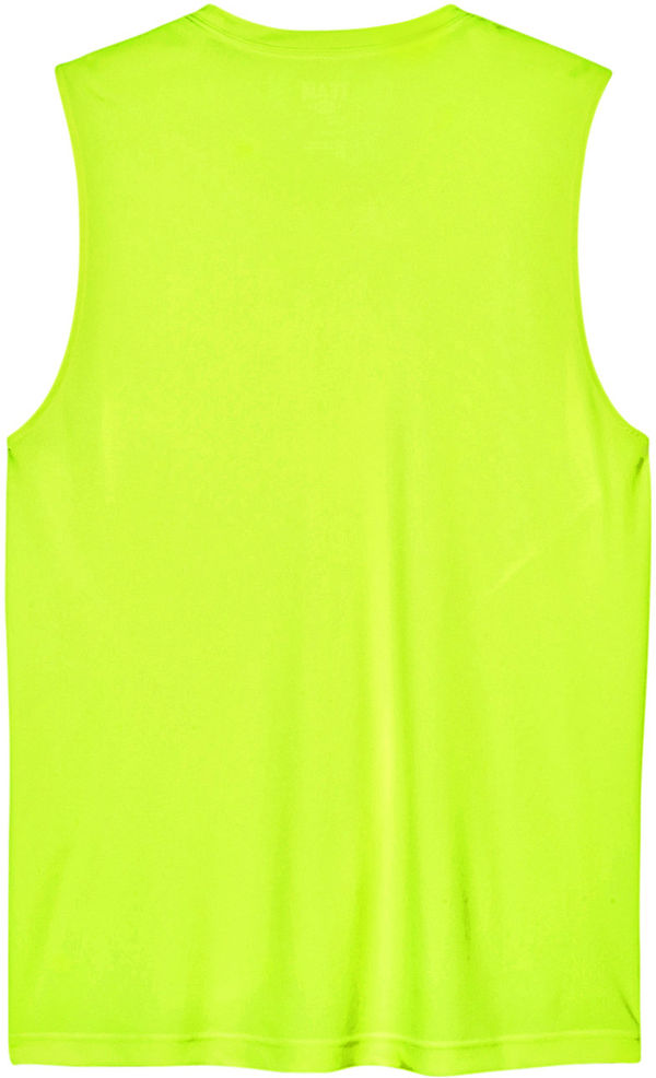 Am image of a Custom Team 365 Mens Zone Performance Muscle TShirt in Safety Yellow!