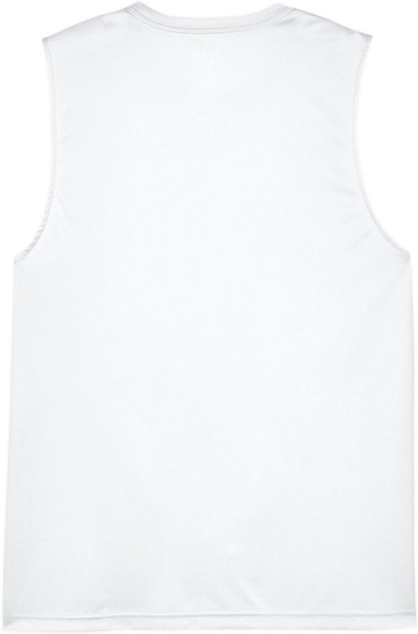 Am image of a Custom Team 365 Mens Zone Performance Muscle TShirt in White!