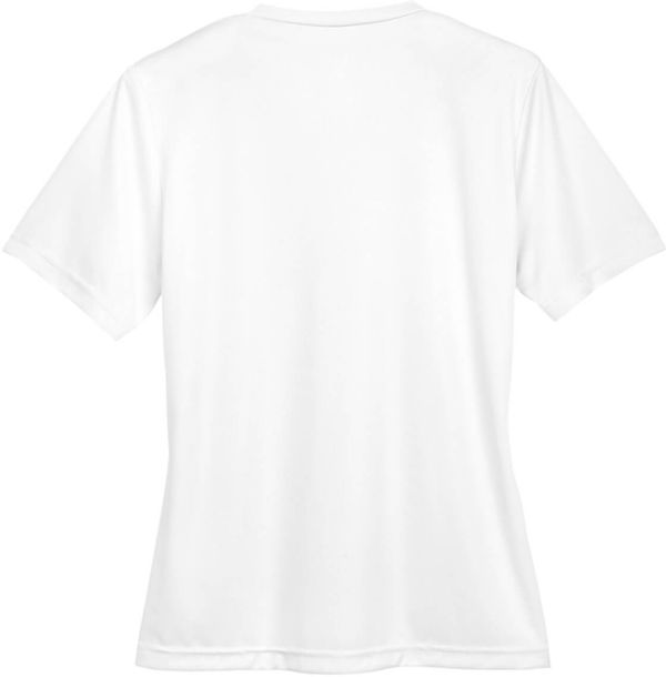 Am image of a Custom Team 365 Ladies' Zone Performance T Shirt in White!