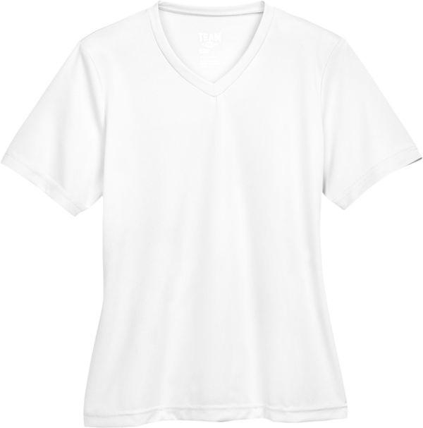 Am image of a Custom Team 365 Ladies' Zone Performance T Shirt in White!