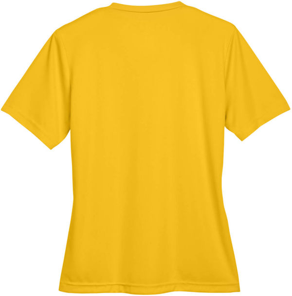 Am image of a Custom Team 365 Ladies' Zone Performance T Shirt in Athletic Gold!