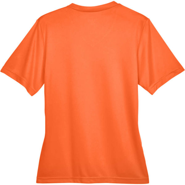 Am image of a Custom Team 365 Ladies' Zone Performance T Shirt in Sport Orange!