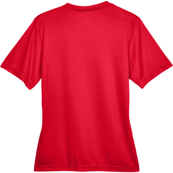 Am image of a Custom Team 365 Ladies' Zone Performance T Shirt in Sport Red!