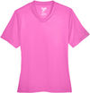 Am image of a Custom Team 365 Ladies' Zone Performance T Shirt in Charity Pink!