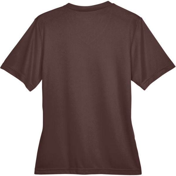 Am image of a Custom Team 365 Ladies' Zone Performance T Shirt in Sport Dark Brown!